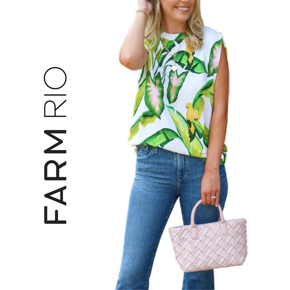 FARM Rio Off-White Summer Foliage T-Shirt - Picture 4 of 15